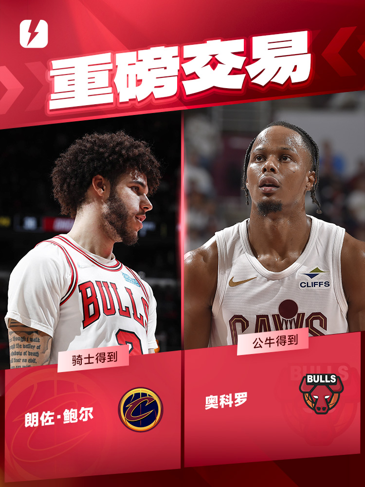 ESPN为朗佐·鲍尔交易评级:鲍尔提供良好补充获A,公牛未额外要求选秀权被评B-